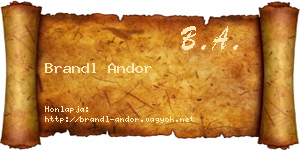 Brandl Andor névjegykártya